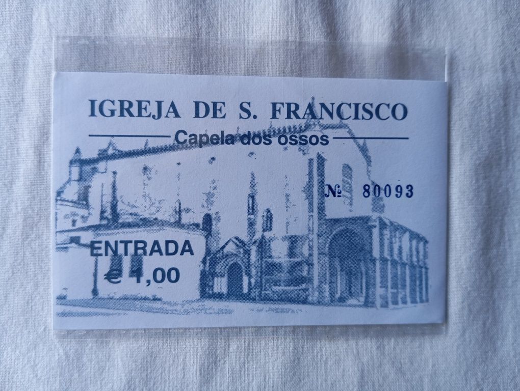 Bilhete Igreja de S. Francisco (Capela dos Ossos)