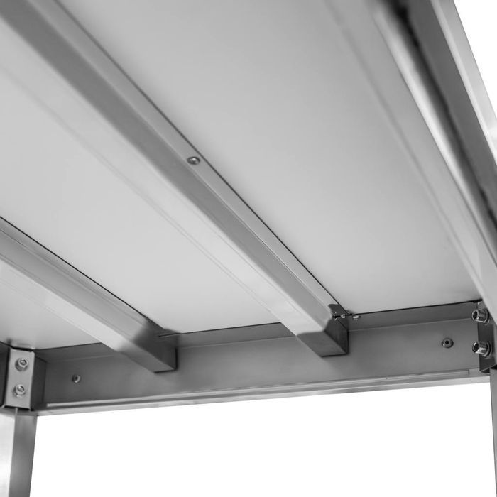 Stół gastronomiczny z rantem i 2 półkami Mega-M 100x60x85(H) - NOWY