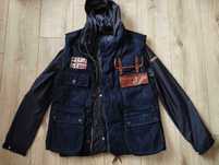 Napapijri kurtka + kamizelka puchowa jeans L Vitage Retro down west