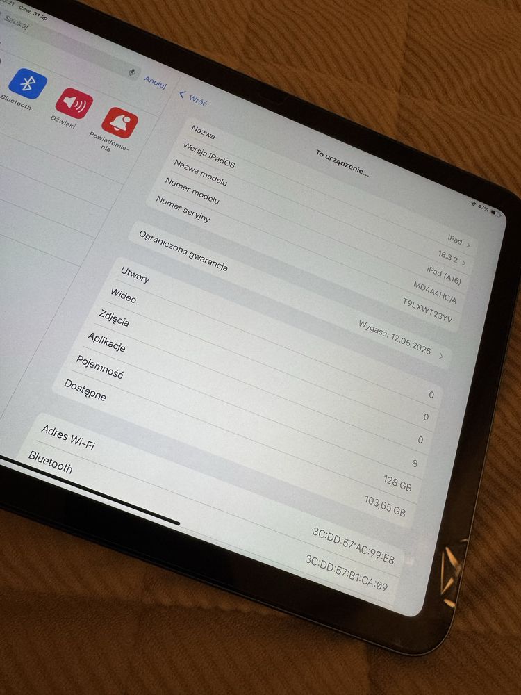 iPad 11. generacji (2025, A16) – 128 GB Wi‑Fi – jak nowy!
