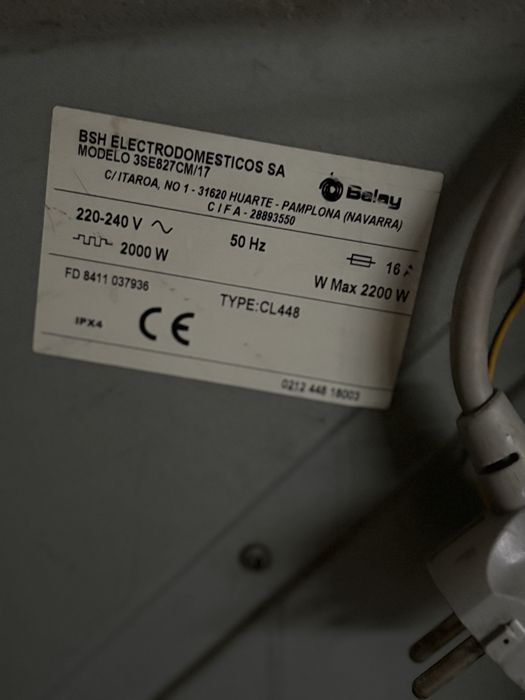 Secador de roupa balay c/avaria