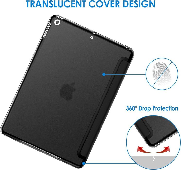 JETech Etui dla iPad 9/8/7 10,2 Cala Case z wytrzymałą obudową Czarny
