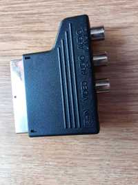 Adapter AV wtyk SCART/EURO - 3x gniazdo RCA + gniazdo SVHS