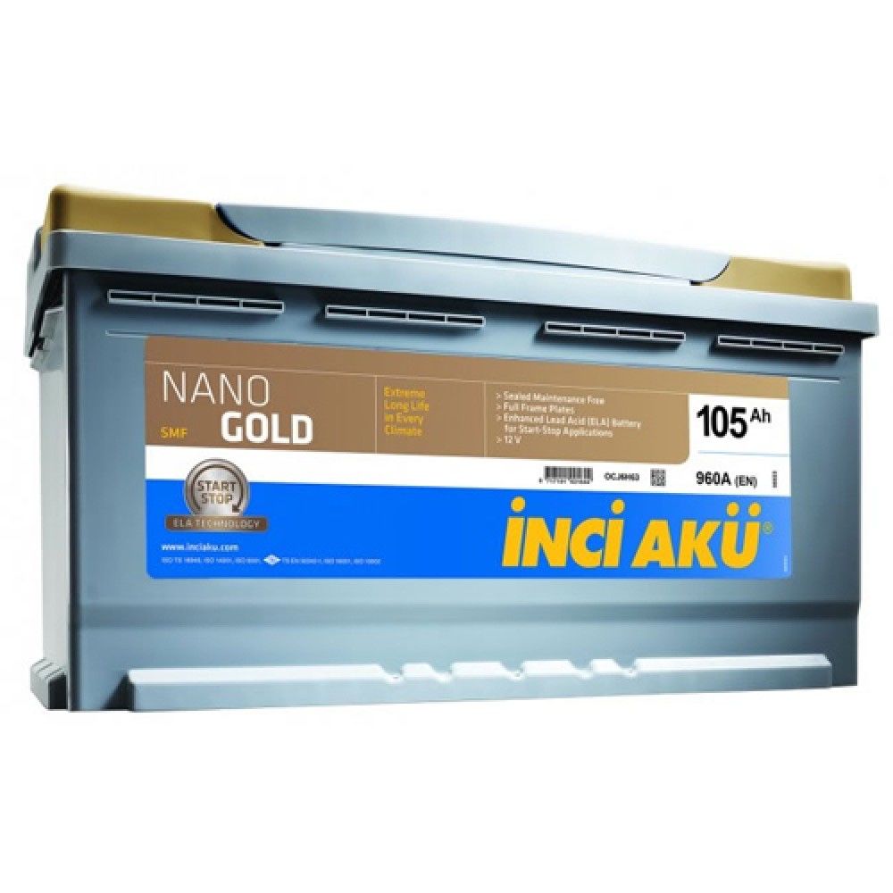 Аккумулятор INCI AKU NanoGold Start-Stop 105Ah R+ 960A