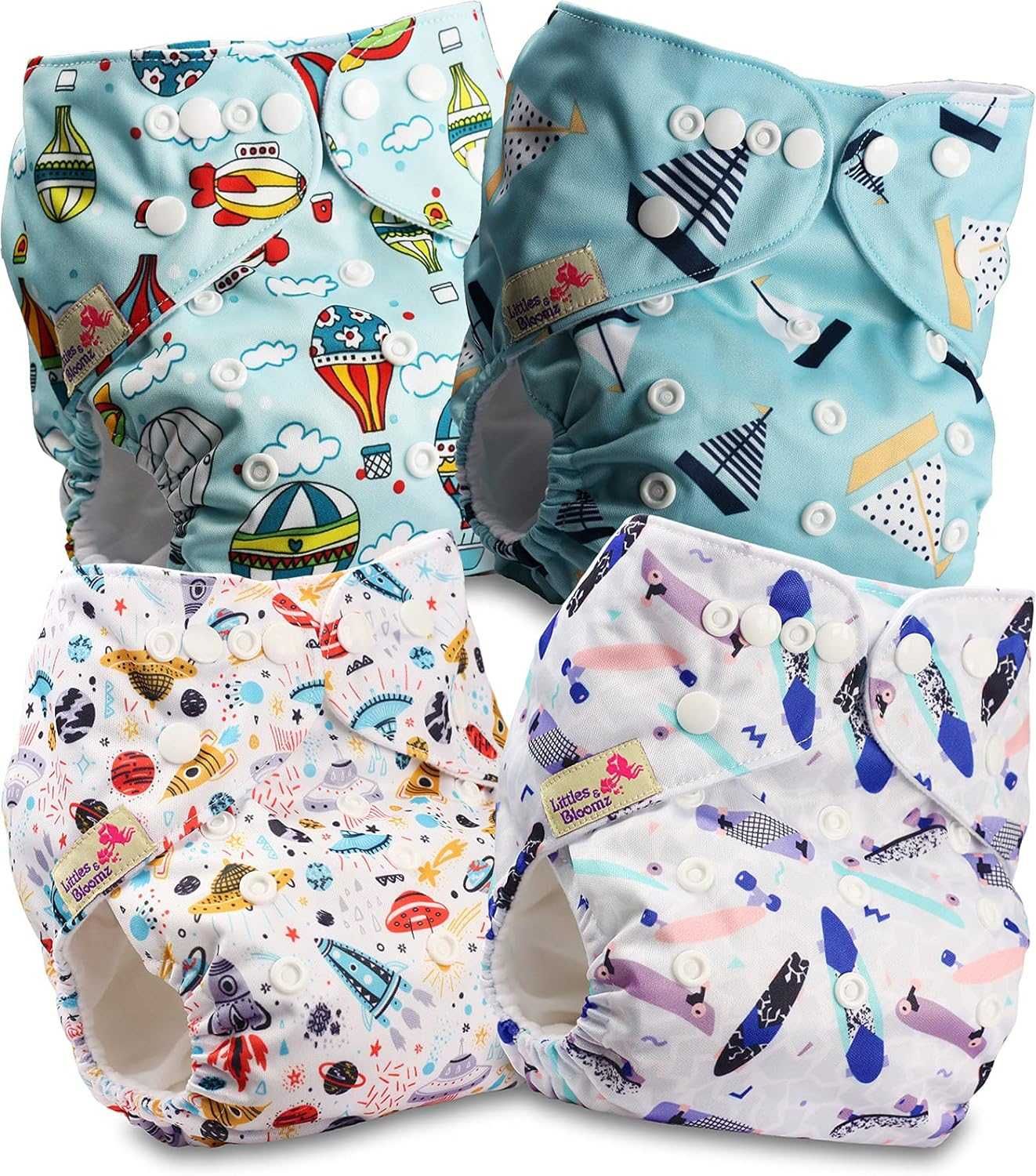 4 Fraldas reutilizáveis de tecido para bebé [vários padrões] NOVO