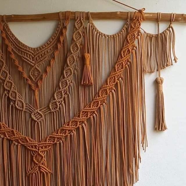 Painel macrame Grand-Castanho