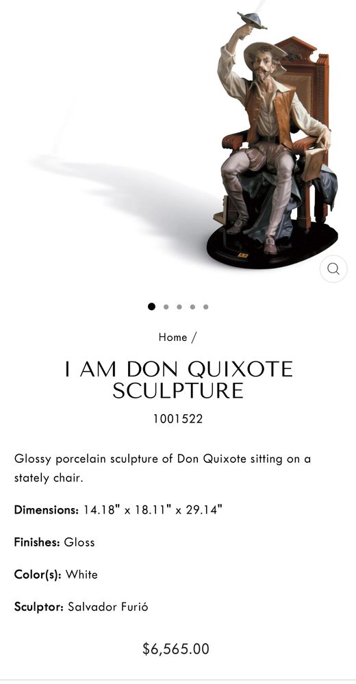 Фарфоровая статуэтка Дон Кихот Лладро.  Lladro