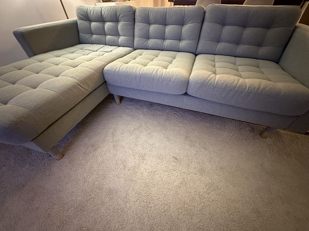 Sofá IKEA LANDSKRONA - 3 Lugares com ChaiseLongue (Verde Claro)
