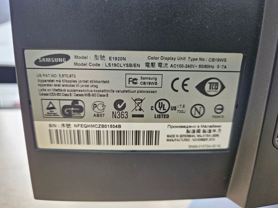 Monitor Samsung SyncMaster E1920