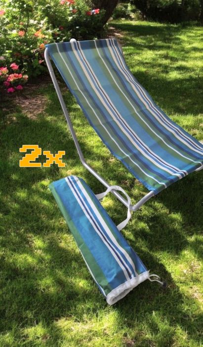 2x Leżak turystyczny rozkładany na balkon taras mobilny lekki składany