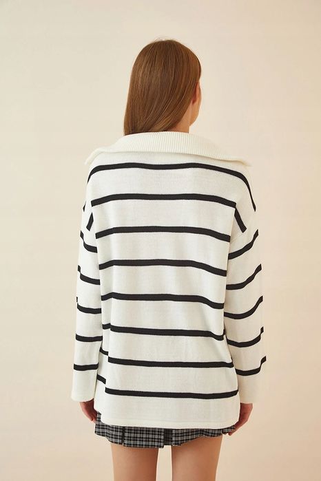 Happiness Istanbul Os Oversize Sweter W Paski R9880