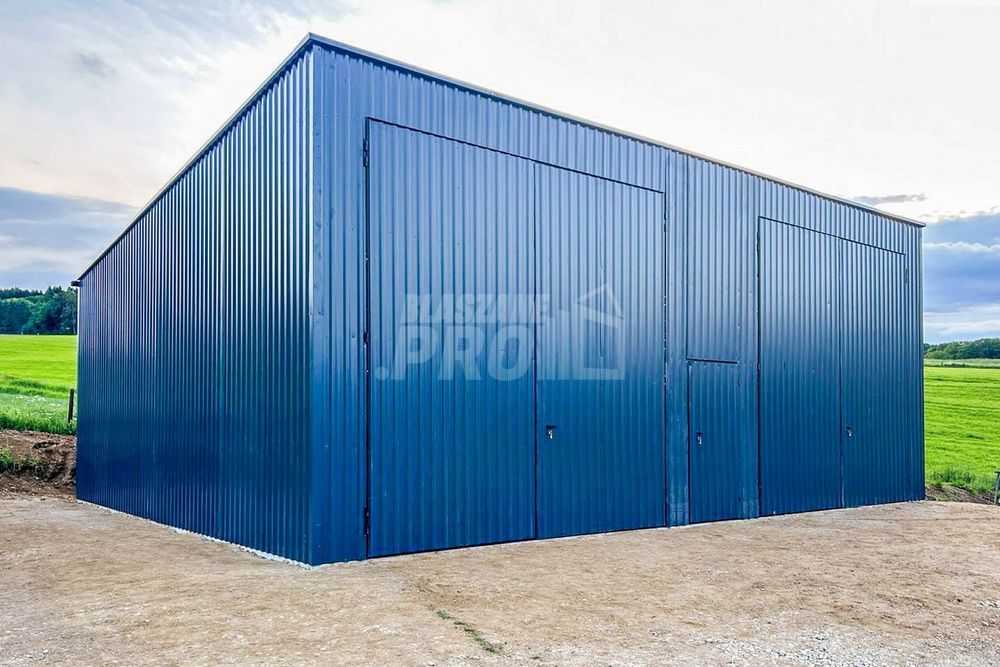 Hala Garaż Blaszany 12-6m 2x Bramy dwuskrzydłowe Antracyt   GP417