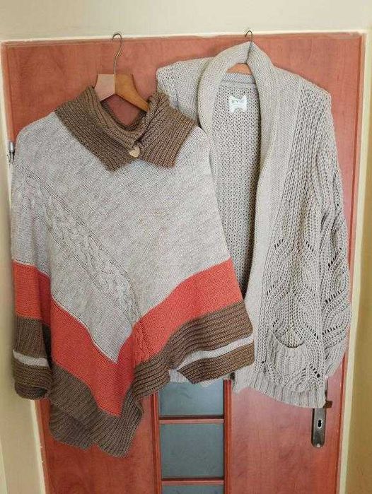 PONCZO Danmaz + SWETER kardigan Clockhouse  rozm. L