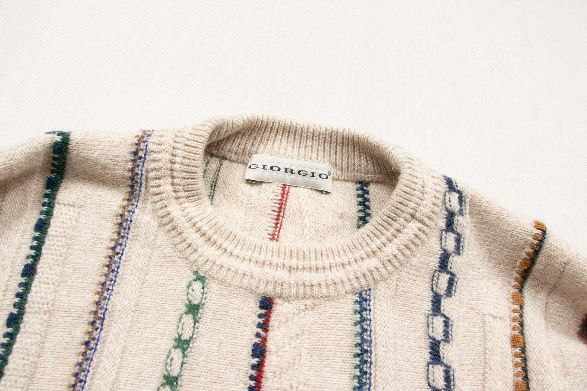 Sweter wełniany Coogi style vintage M