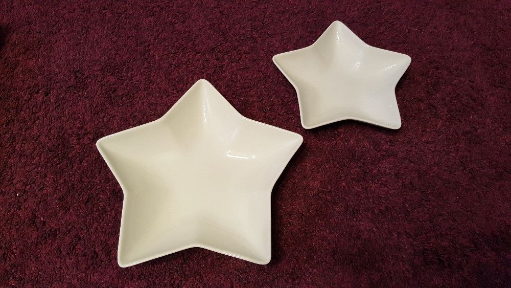 Talerzyki dekoracyjne porcelanowe gwiazdki 2 szt. - Tchibo. NOWE