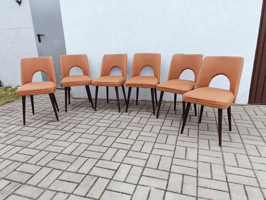 Komplet krzeseł Muszelka typ 1020B Design PRL