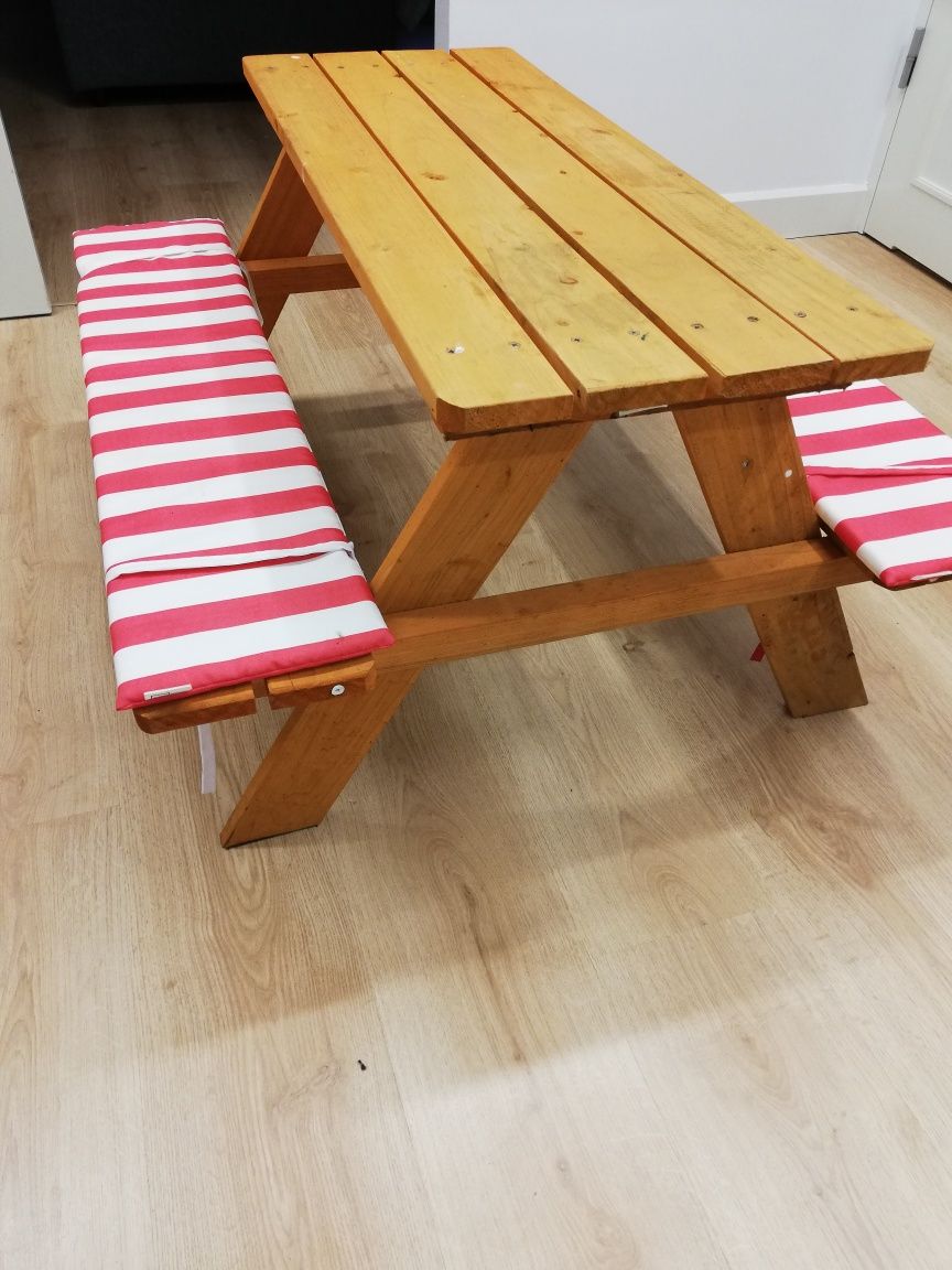 Ławka ogrodowa drewniana dla dzieci stół z ławka ogrodowy