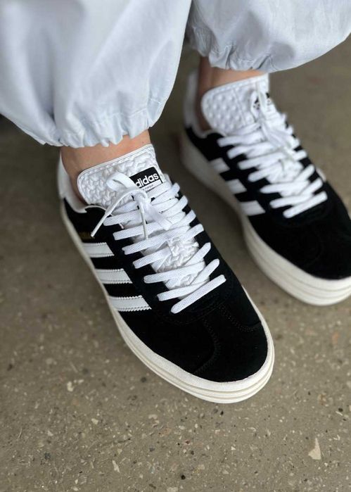 Кросівки Adidas Gazelle Bold Platform Black/White premium