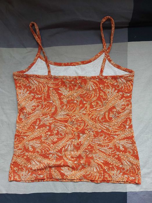 Ruda bluzka na ramiączkach Hennes rozmiar s