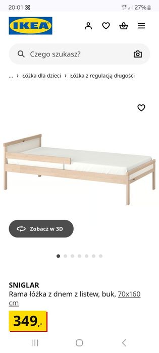 Łóżko dziecięce SNIGLAR