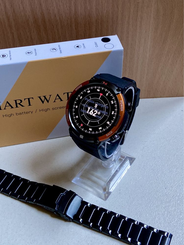Nowy SmartWatch Funkcja Dzwonienia Kompas Bransoleta + Pasek Gratis