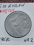 5 Złotych Rybak 1958 r. - nr.2 - Skrętka - rzadkość