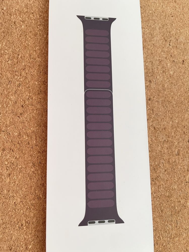Pulseira apple watch pele cor dark cherry