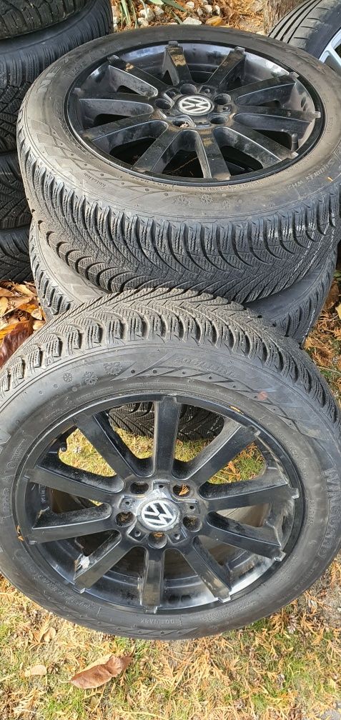 Komplet felg koła felgi czarne 16" 5x112 caddy vw