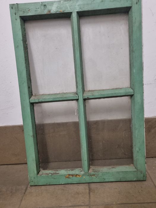 Stare okno drewniane szpros 57x84 dekoracja