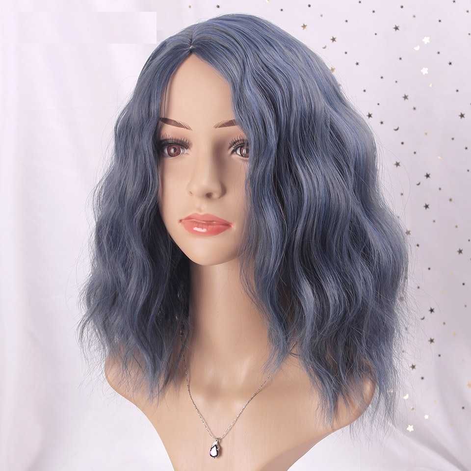 Nowa Peruka niebieska Billie Eilish włosy 35cm cosplay i Czepek