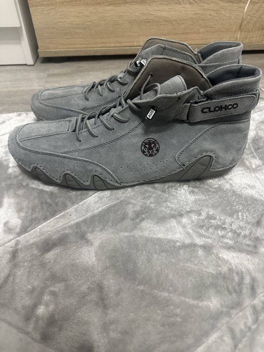 CLOHOO Męskie sznurowane trampki ze skóry PU