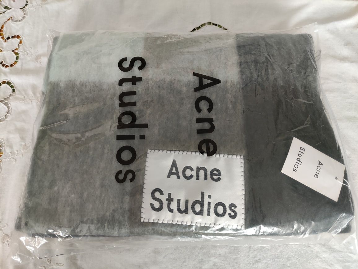 NOWY Szal ACNE STUDIOS modnie wygoda szarości kolory jesień/zima