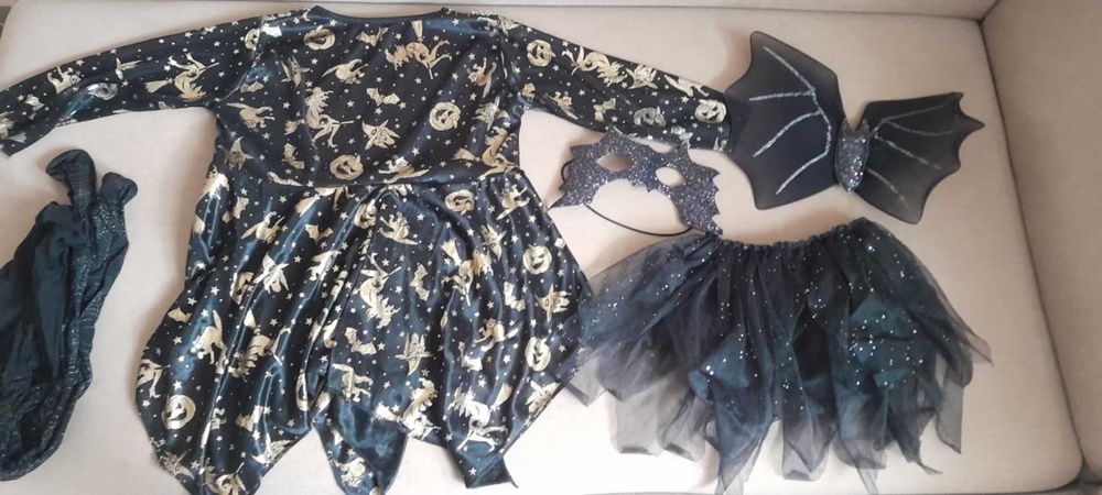 Strój czarownicy, Sukienka Maska Skrzydła Nietoperza np. na halloween
