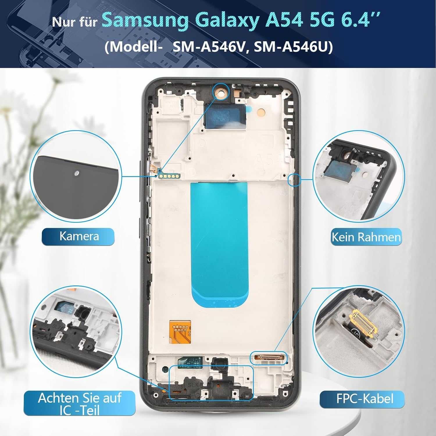 RongZy Wyświetlacz do Samsung Galaxy A54 5G SM-A546B LCD z narzędziami