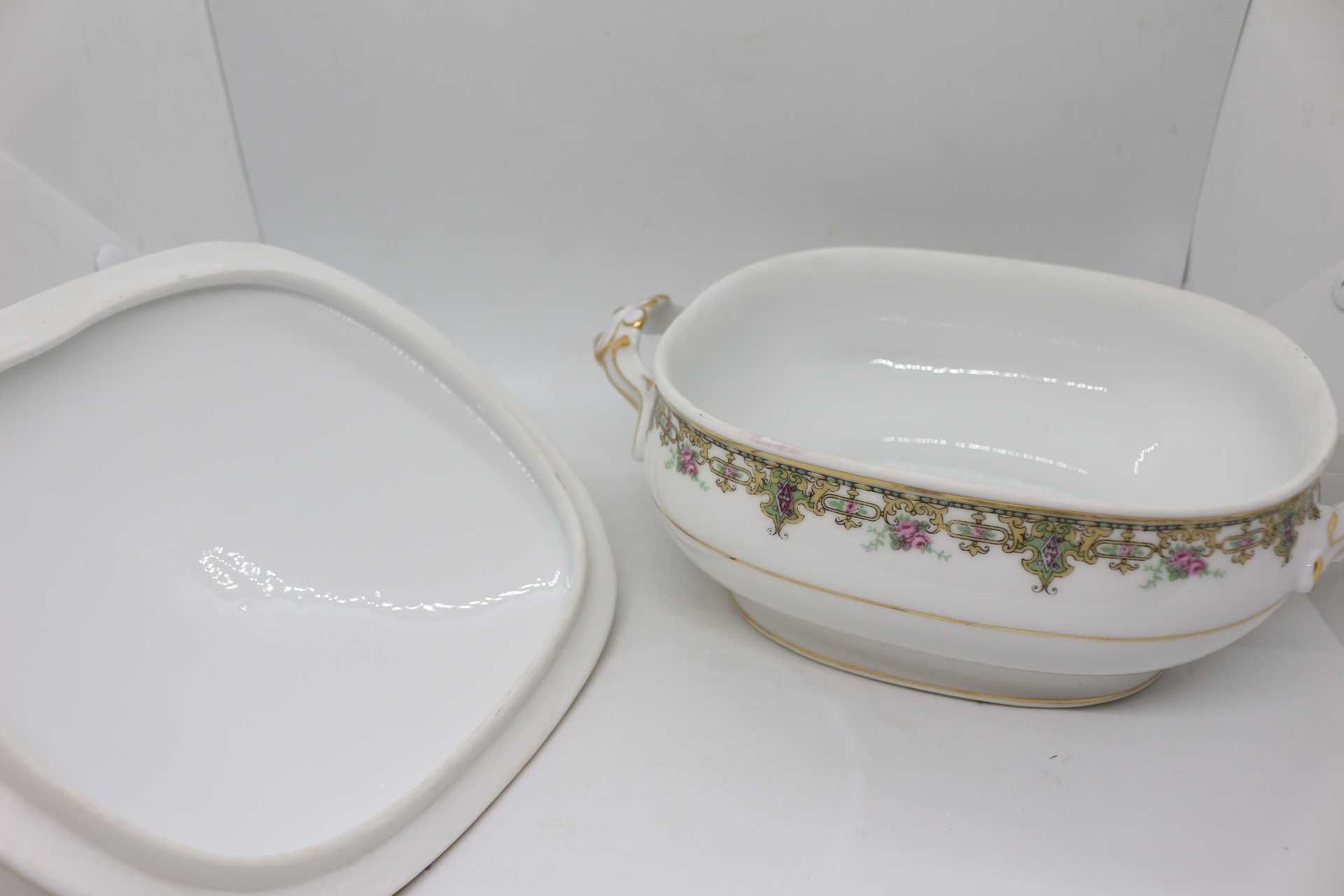 Antiga Terrina Vista Alegre modelo Cantão Bordo Floral 1924 26,5 cm