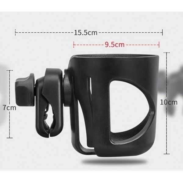 Uniwersalny uchwyt 360° na kubek i butelkę do wózka dziecięcego