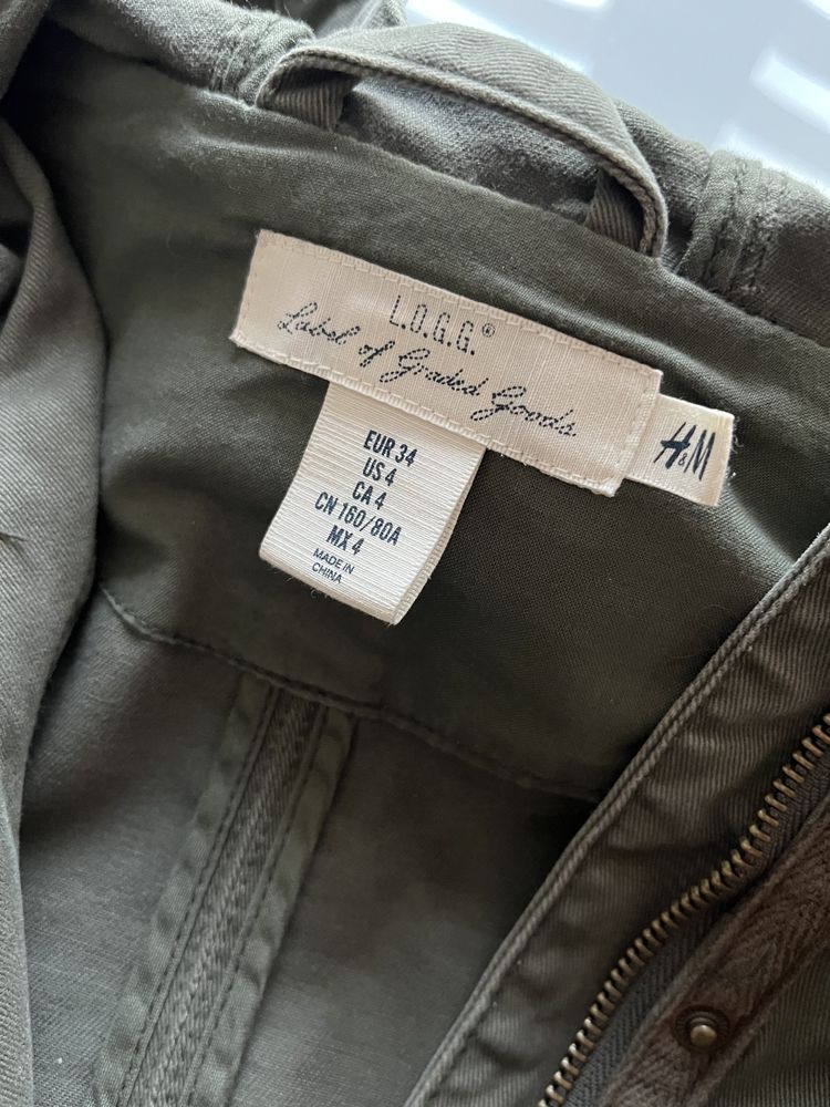 Kurtka parka khaki H&M rozmiar XS/ 36
