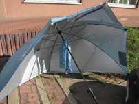 HOMECALL Parasol plażowy z oknem i wiatrem  UV poliester – niebieski