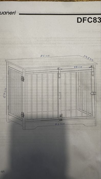 Drewniana klatka dla psa + legowisko ortopedyczne + akcesoria