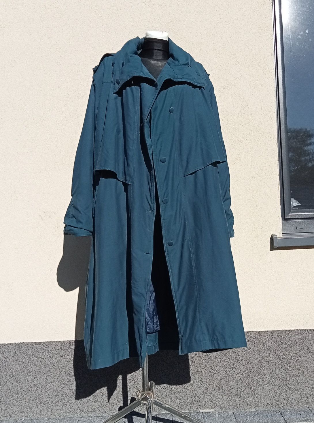 Płaszcz klasyczny długi vintage duży rozmiar XXL jesień zima trench