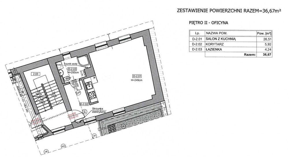 Przestronna kawalerka, Śródmieście, pow. 36,67 m2
