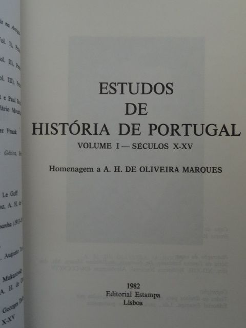 Estudos de História de Portugal de A.H. de Oliveira Marques - 2 Volume