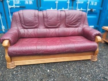 Komplet skórzany plus ława