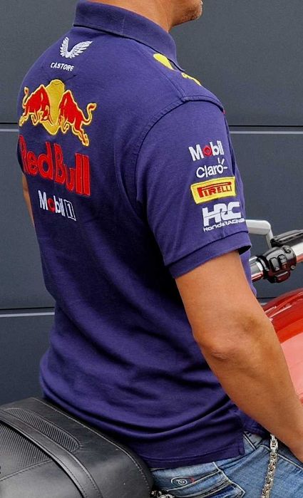 Nowa koszulka męska damska Red Bull Honda loga wyszywane r- L XL 2XL