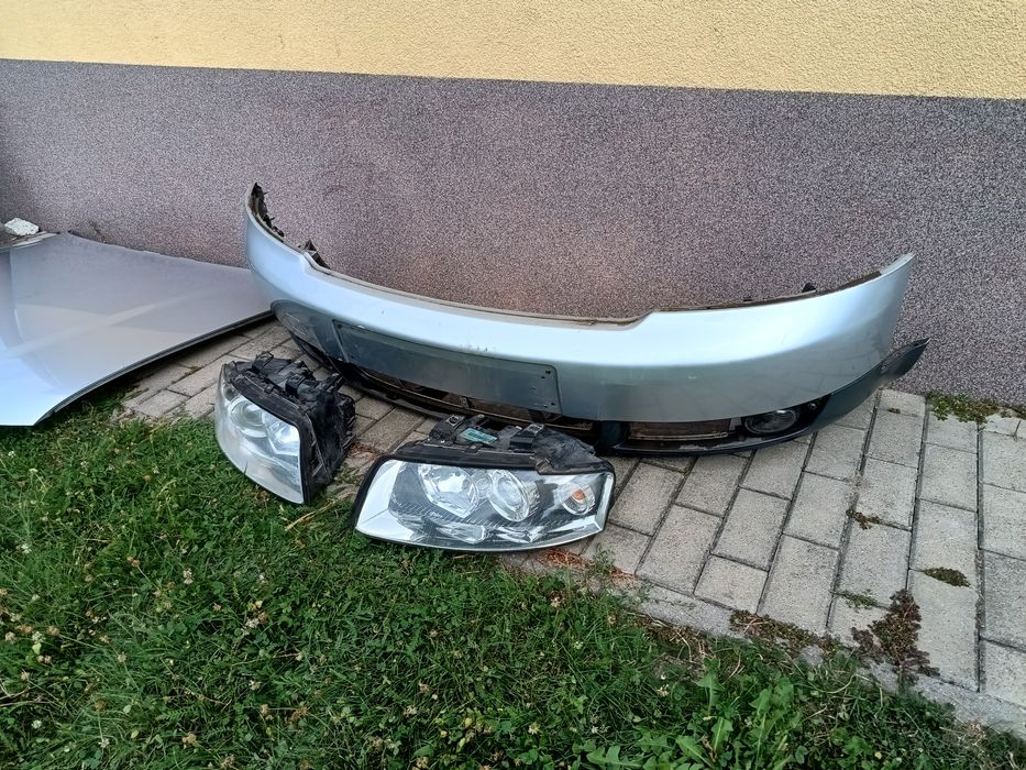 Maska zderzak lampy przód EU grill LY7W Audi A4 B6 części