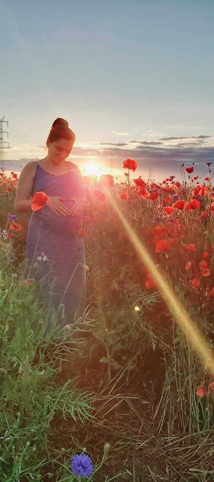 Sukienka maxi długa na ramiączkach carry L może ciążowa do karmienia