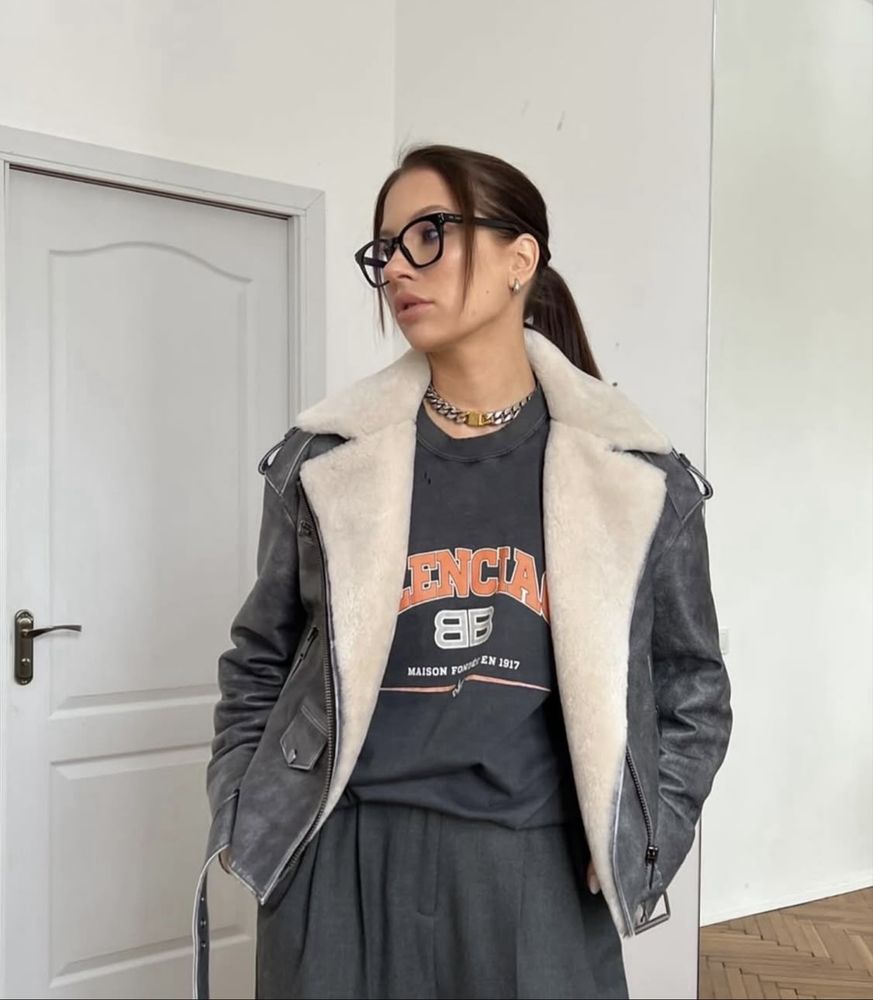 Натуральна дублянка авіатор Emiliya furs