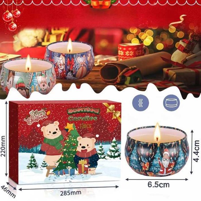 Świeczki Zapachowe Sojowe Naturalne Świąteczne Zestaw Prezentowy 12 sz