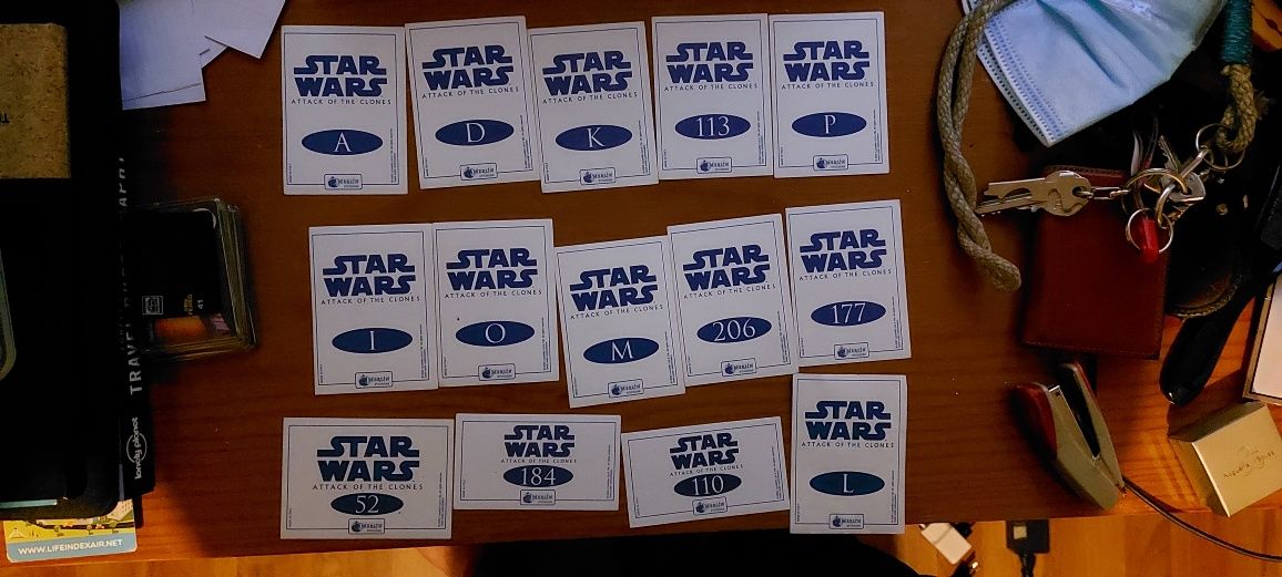Star wars cromos e películas