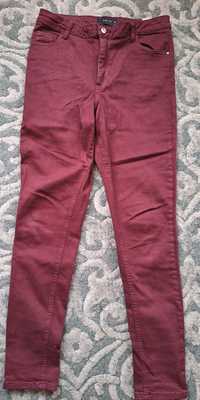Spodnie Jeansowe  bordowe MOHITO 42 założone raz stan idealny